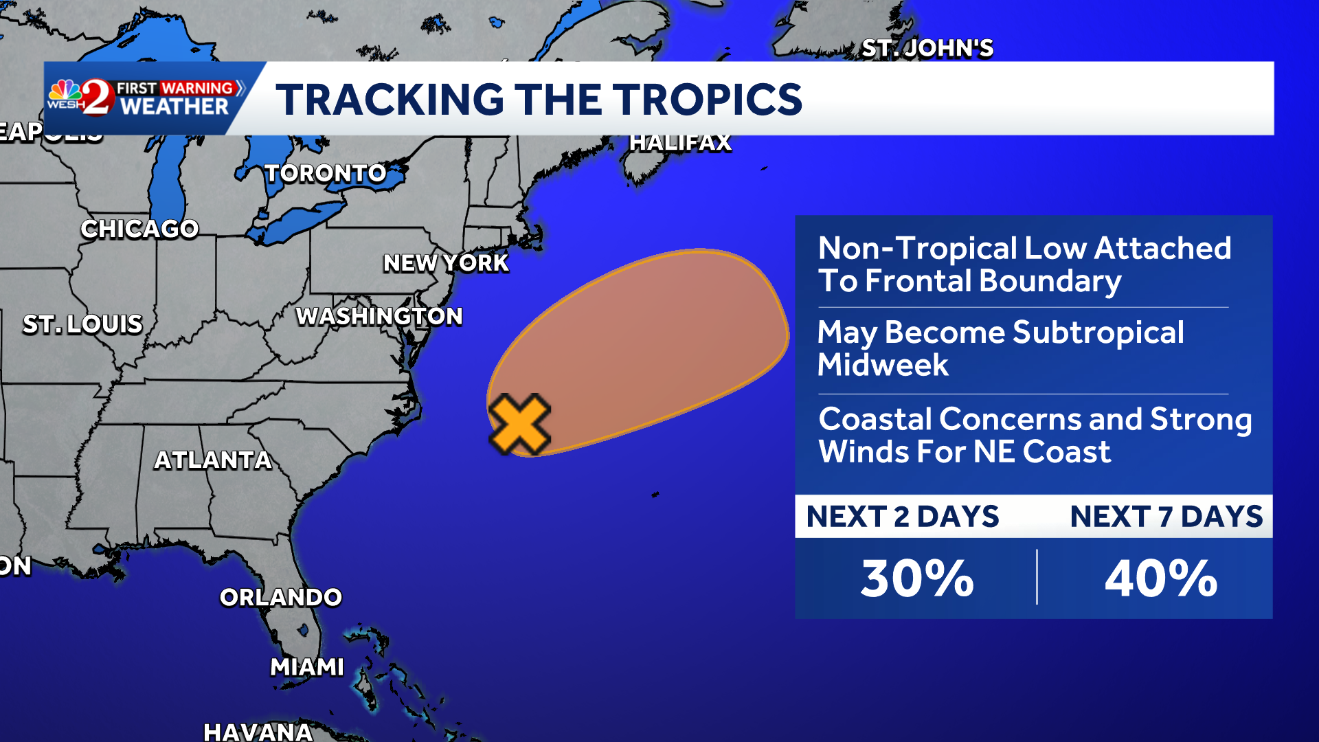 Invest 93-L could develop as dangerous surf threatens East Coast, NHC says — WESH 2 Orlando