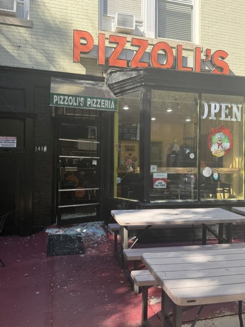 Pizzoli’s Pizzeria also had their front door smashed last night – if you’re in the mood for a slice today would be a good day to visit! — PoPville DC